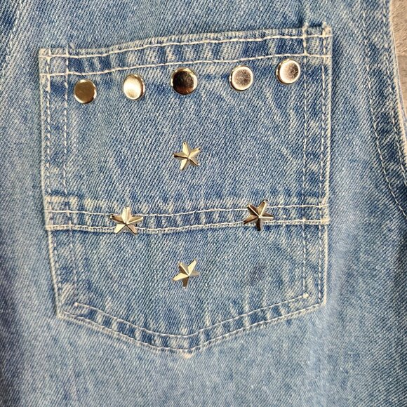 Women's Vintage D.A.K. Denim Vest With Embellished Pockets & Buttons Size M - Picture 5 of 10